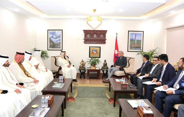 جانب من اللقاء مع وزير الشؤون الخارجية النيبالي