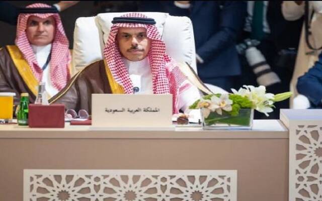 الأمير فيصل بن فرحان بن عبدالله وزير الخارجية في الاجتماع التشاوري لوزراء خارجية الدول العربية