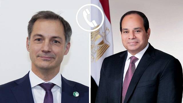 الرئيس المصري عبدالفتاح السيسي ورئيس وزراء بلجيكا