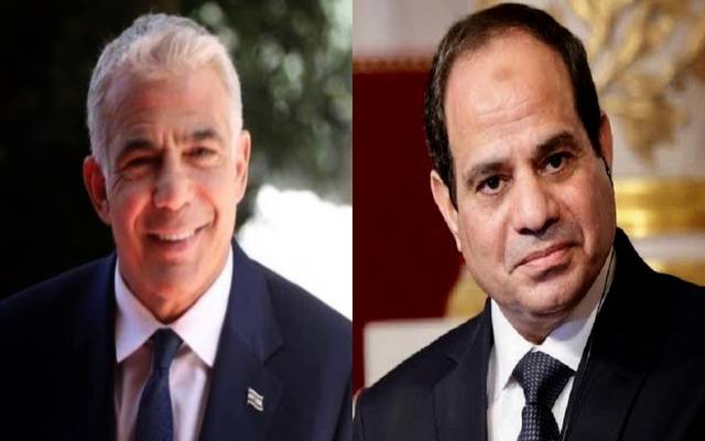 الرئيس المصري عبدالفتاح السيسي ورئيس الوزراء الإسرائيلى يائير لابيد