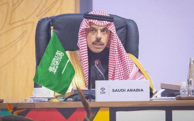 الأمير فيصل بن فرحان بن عبدالله وزير الخارجية خلال قمة قادة دول مجموعة العشرين