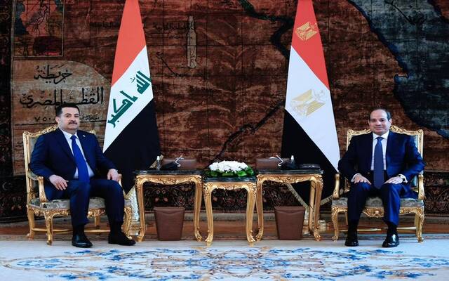 رئيس الوزراء العراقي والرئيس المصري يبحثان العلاقات الثنائية بين البلدين