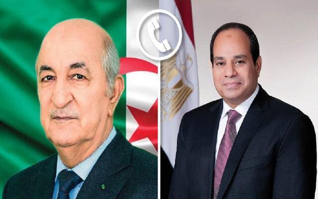 الرئيس المصري عبد الفتاح السيسي وعبد المجيد تبون رئيس الجمهورية الجزائرية