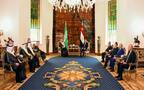 الرئيس المصري عبد الفتاح السيسي  خلال مباحثاته مع الأمير محمد بن سلمان بن عبد العزيز آل سعود ولي عهد المملكة العربية السعودية ورئيس مجلس الوزراء