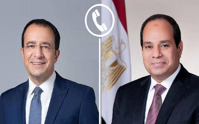 الرئيس المصري عبد الفتاح السيسي والرئيس نيكوس كريستودوليدس رئيس جمهورية قبرص