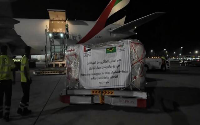الإمارات ترسل أول طائرة مساعدات إغاثية عاجلة لمتضرري الفيضانات في البرازيل