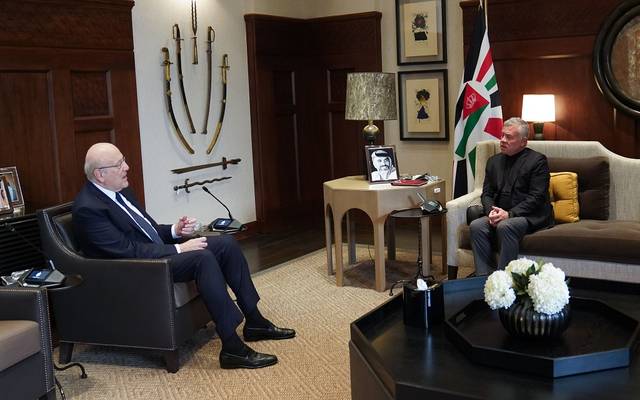 ملك الأردن يبحث مع رئيس وزراء لبنان توسيع التعاون في شتى المجالات