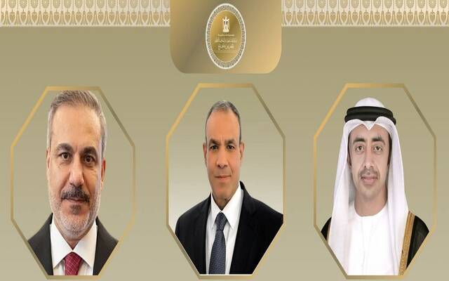 وزير الخارجية والتعاون الدولي والمصريين بالخارج ووزير الخارجية بدولة الإمارات ووزير خارجية الجمهورية التركية