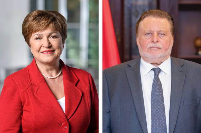 محافظ البنك المركزي المصري مع كريستالينا جورجيفا