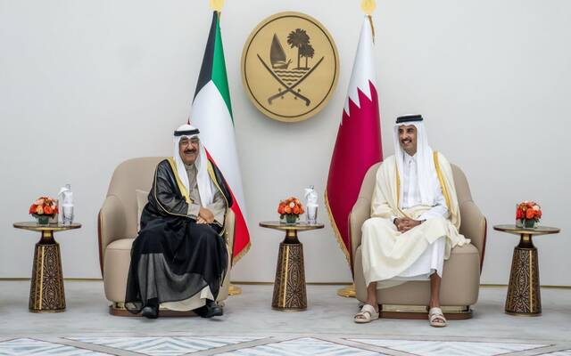 خلال انعقاد جلسة المباحثات الثنائية اليوم في قطر