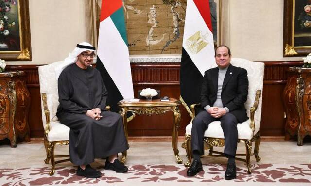 السيسي ورئيس الإمارات- لقاء سابق
