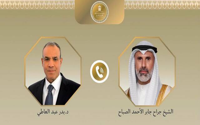 بدر عبد العاطي وزير الخارجية والتعاون الدولي والمصريين بالخارج والشيخ جراح جابر الأحمد الصباح وزير خارجية دولة الكويت