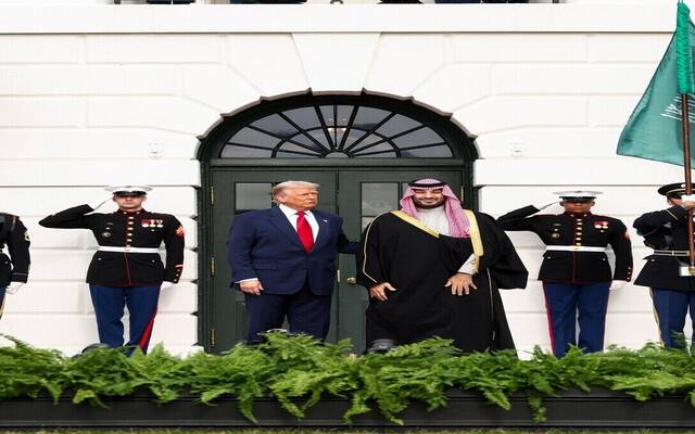 الأمير محمد بن سلمان بن عبدالعزيز آل سعود ولي العهد والرئيس الأمريكي دونالد ترامب