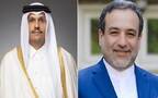 الشيخ محمد بن عبد الرحمن بن جاسم آل ثاني رئيس مجلس الوزراء وزير الخارجية القطري وعباس عراقجي وزير الخارجية بالجمهورية الإسلامية الإيرانية