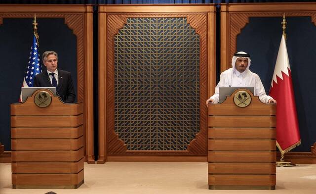 وزير الخارجية القطري يبحث مع بلينكن مستجدات جهود الوساطة لإنهاء الحرب على غزة