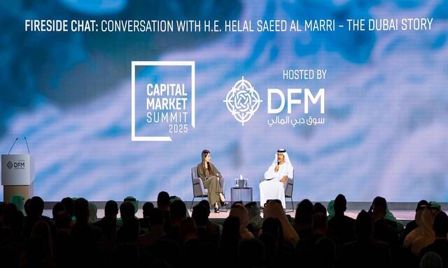 Al Marri during conversation with Jaffar at MENA Capital Market Summit 2025