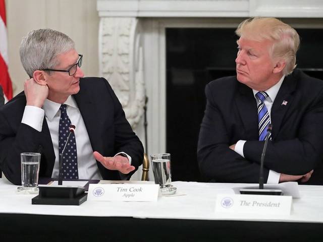 Apple’s boss worried about Samsung’s competitive edge with tariffs–Trump