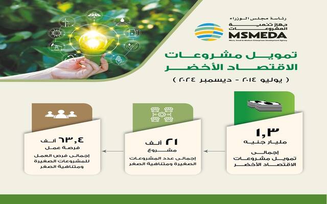 مصر.. "تنمية المشروعات" يمول مشروعات الاقتصاد الأخضر بـ1.3 مليار جنيه