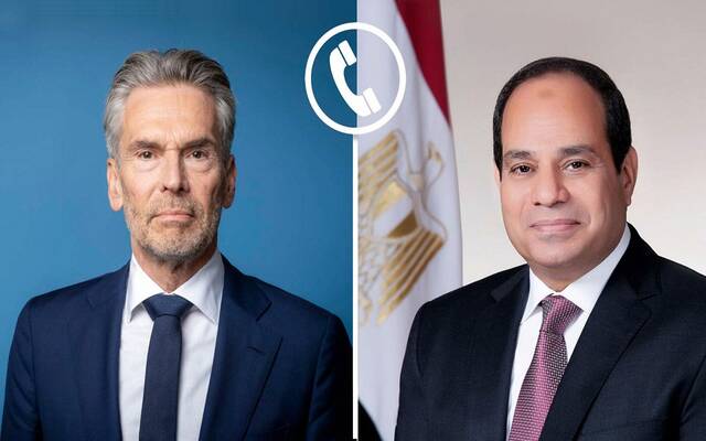 الرئيس المصري عبدالفتاح السيسي وديك سخوف رئيس وزراء مملكة هولندا