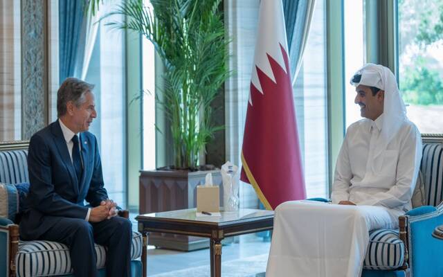 خلال استقبال أمير دولة قطر لوزير الخارجية