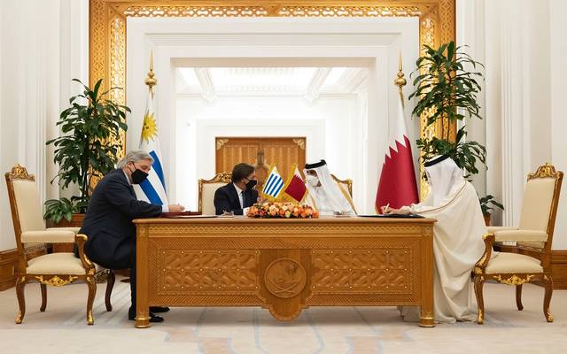 خلال التوقيع على مذكرات التفاهم بين قطر وأوروجواي